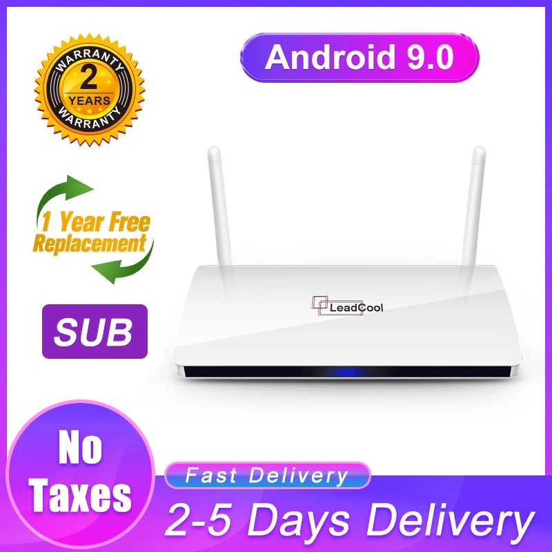 

SUB 4K Android 9.0 TV Box Leadcool Quad Core S905W 2.4G Wifi H.265 2.4G Wifi SUB FHD Media Player Leadcool Android 9.0 TV Box