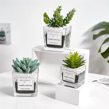 

B-LIFE Mini Potted Artificial Plants Real Looking Plastic Fiddle Leaf Fig Plant with Rustic Black Cement Planter for Desktop