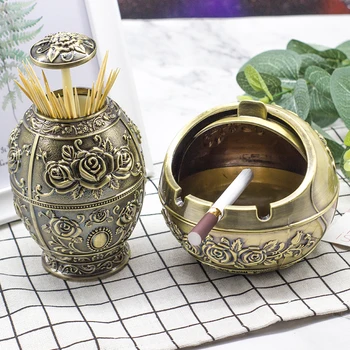 

European style ashtray creative personality trend multi-function round fashion with cover windproof cute home living room suites