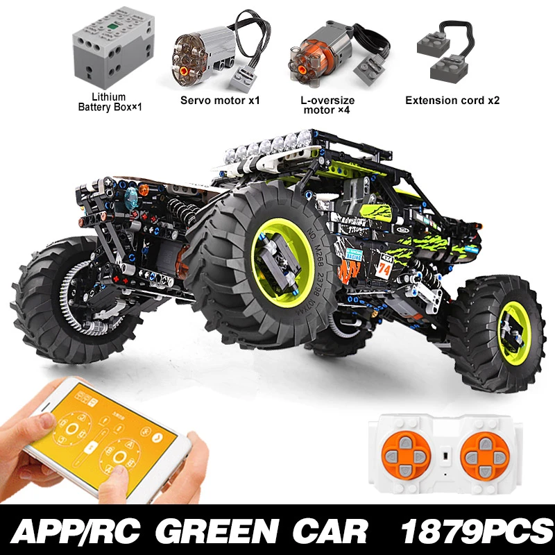 Details about   MOULD KING 18002 Technic Car The Motorized 4WD RC Buggy Car Building Blocks Toys