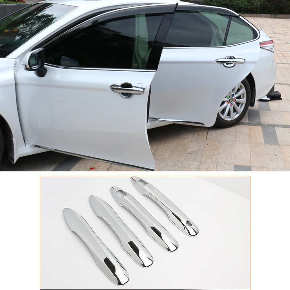 Для Toyota Camry 70 XV70 8th MK8 крышка ручки двери автомобиля отделка Авто серебро хром наклейки автомобиль Стайлинг Аксессуары