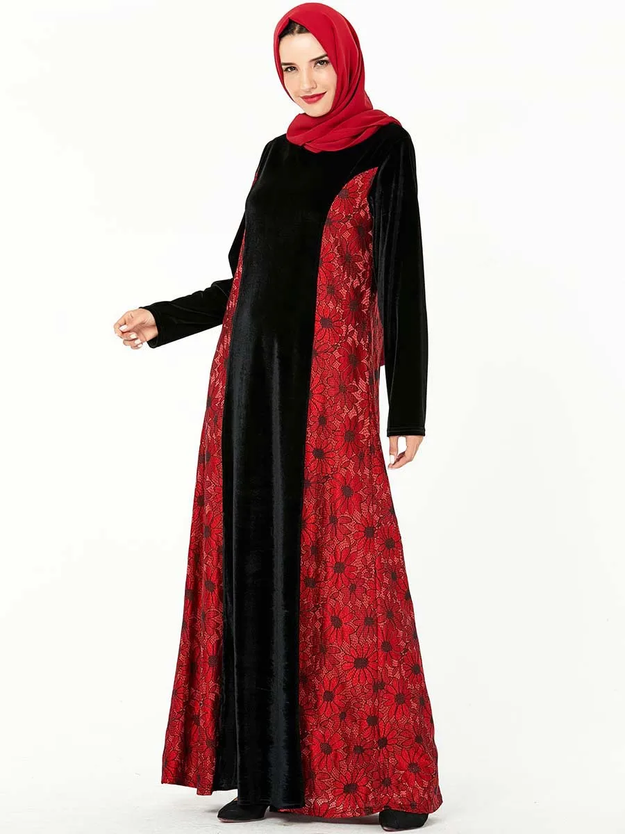 Элегантные модные мусульманское Абаи цветочный Maxi Dress Vestidos кардиган-кимоно с длинным халаты Jubah Ближнего Востока Рамазан Исламская