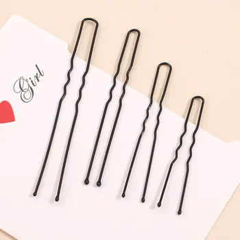 1 Pack 5cm 6cm 7cm 8cm Hair Pins Grips Waved Black Pins Alloy Metal Hair Grips Support Wholesale 1