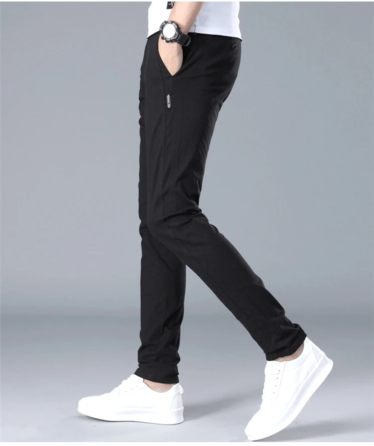 VOGUELEO Men Cotton Pants Breathing-Pant Male High Quality Trousers Classics Straight Casual Fashion Four Color Chooise
