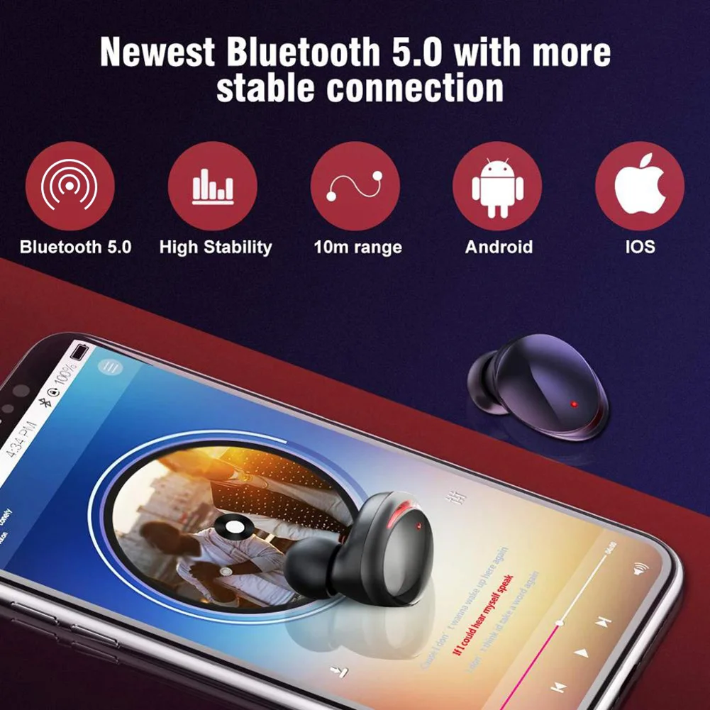 T8 портативный мини Bluetooth 5,0 одна кнопка управления беспроводные наушники шумоподавление вызов наушники наушник с зарядной коробкой