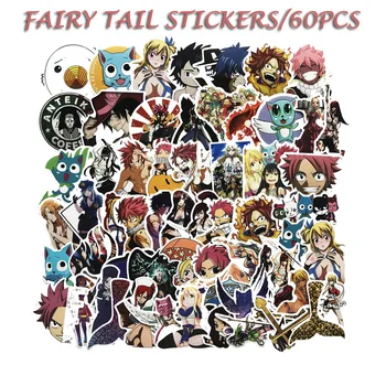 

60pcs Fairy Tail Stickers For Suitcase Satchel Schoolbag Book Bag Pencil Box Folder Phone Laptop Travel Luggage Cool Decals