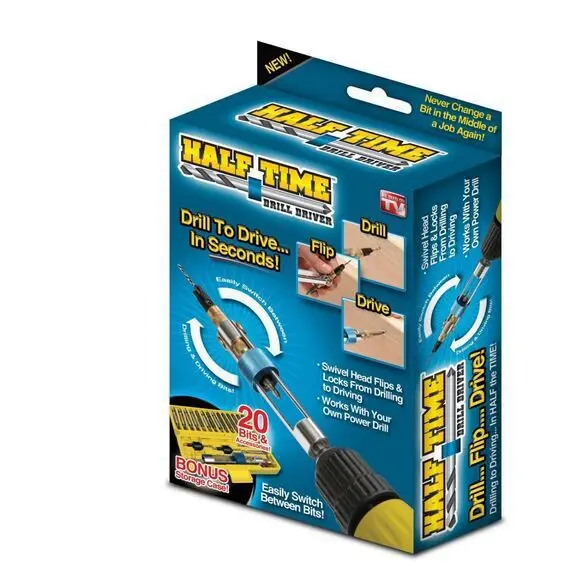 Half Time Drill 20bits High Speed Steel Drill Bit Wind Approved Double-purpose Screwdriver 20 Pieces
