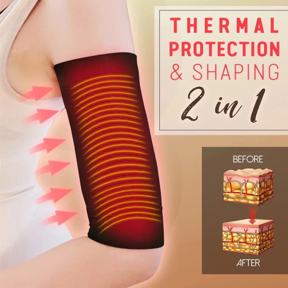 1 Pair Ms. Strong 420D Pressure Shaping Slim Arm Slimming Arm One size fits all breathable Soft elastic self-heating #4D03 (3)