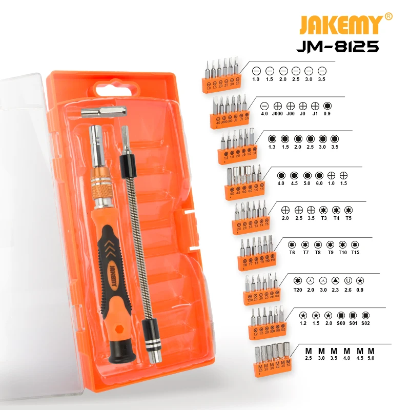 JAKEMY JM-8125 многофункциональная отвертка набор Профессиональные ручные инструменты комплект для мобильного телефона компьютер электронная модель DIY ремонт