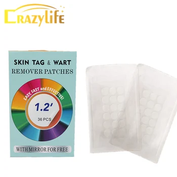 

36 PCS Skin Tag Acne Patch Dots Hydrocolloid Pimple Zits Skin Tag Remover Patches Anti- Quick Absorb Face Care