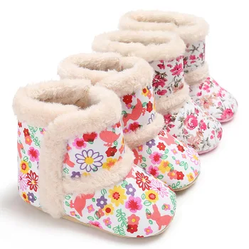 

Newborn Toddler Baby Girl Boy Fleece Shoes Winter Warm Snow Boots Fashionable Soft Sole Booties Suitable For 0-24 Months