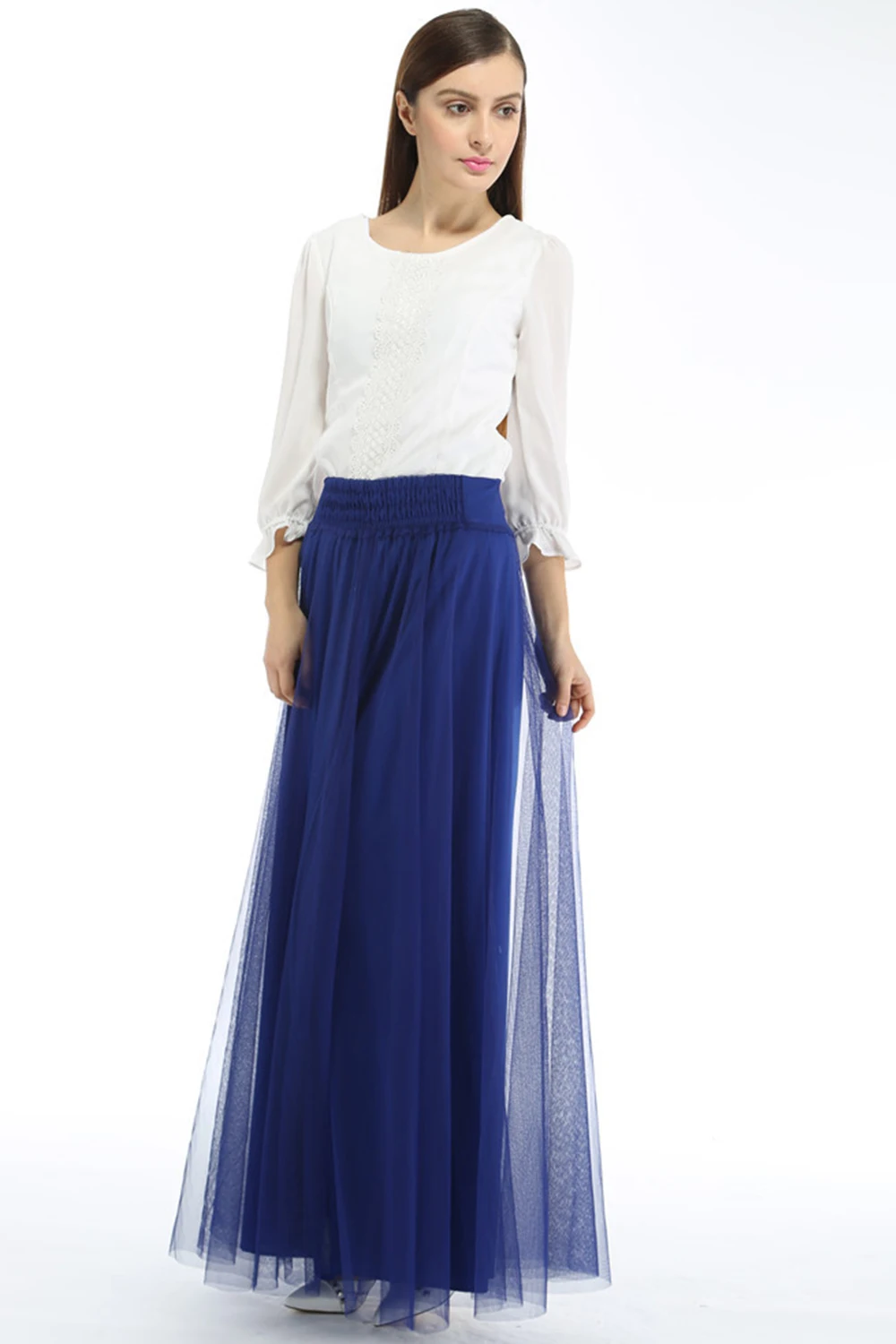 Royal Blue Новинка,, Длинная свадебная юбка для невесты, Нижняя юбка, платья для свадьбы, свадебные аксессуары - Цвет: Royal Blue