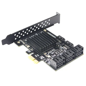 

Moligh Doll Pci-E to Sata 3.0 Expansion Card 8-Port 6G for Ssd HDD Ipfs Mining Riser Card Expansion Ipfs Hard Disk(Black)