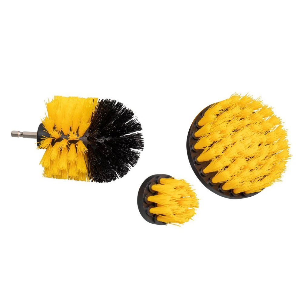 

3Pcs/Set Electric Scrubber Brush Drill Brush Kit Plastic Round Cleaning Brush For Car Tires Carpet Glass Nylon Brushes 2/3.5/4''