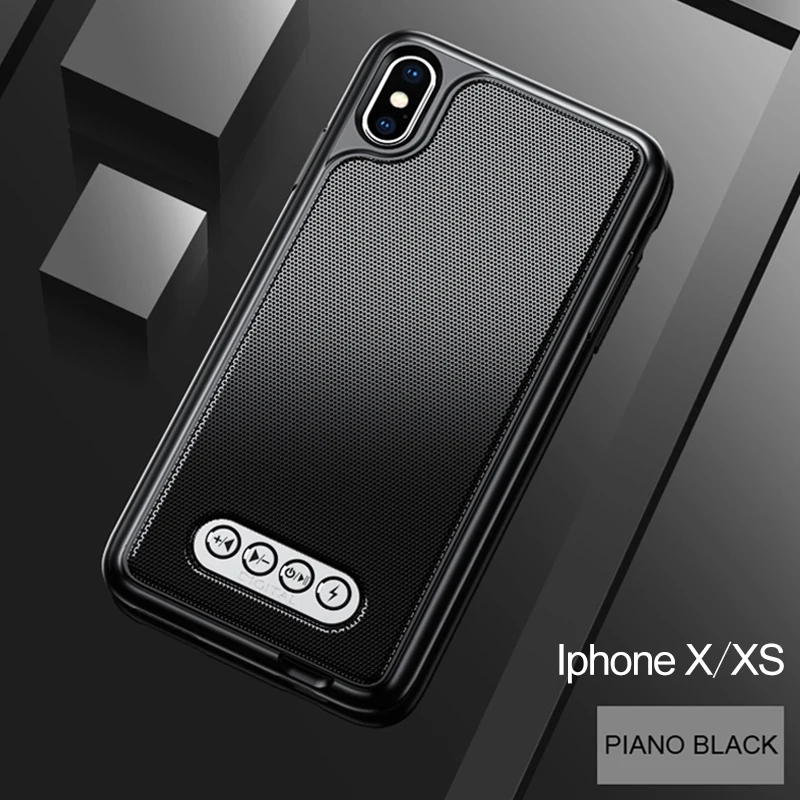 iPhone X XS Black 3 в 1 Bluetooth динамик чехол для телефона V4.2 power Bank чехол для телефона TPU Жесткий Чехол для iPhone 6/6S 7 8 Plus X/XS Max XR - Цвет: iPhone X XS Black
