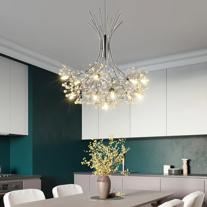 LED Glass Chandelier Restaurant Pendant Lamp Fixtures Dining  Room Ceiling Light 