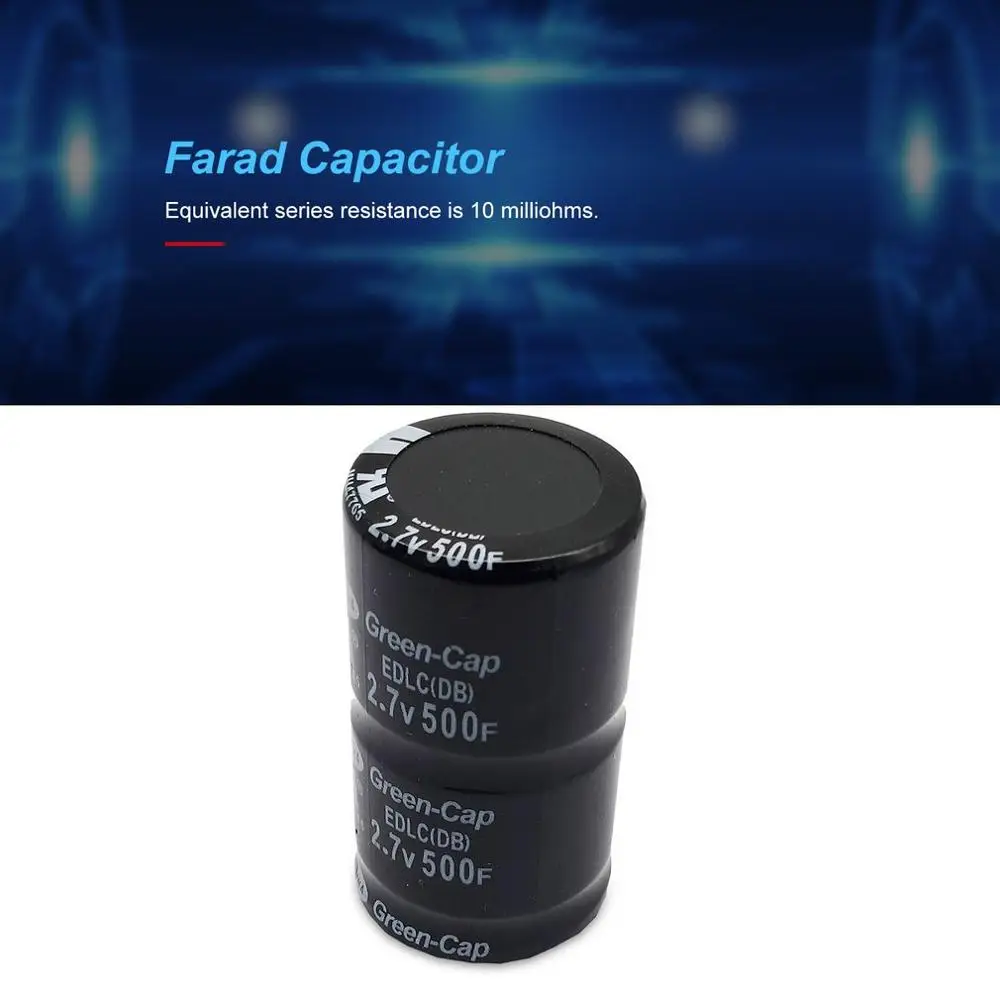 

1/2/6/10x Black 2.7V Farad Capacitor 500F 35x60mm Super 2.7V 500F Capacitor Super Capacitor 2.7V 500F Ultra Capacitor