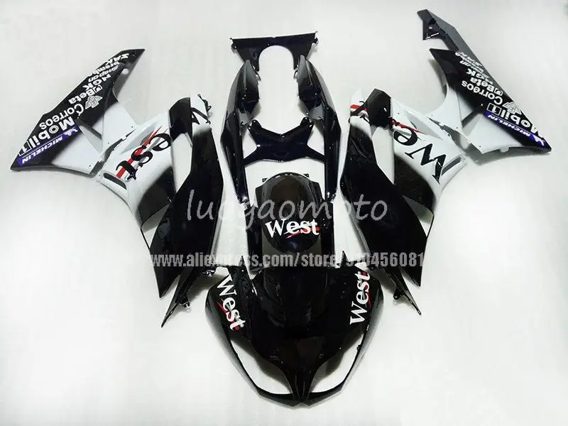 Обтекатель комплекты ниндзя Zx-6r 09 10 11 12 кузов наборы для белый west b Kawasaki Zx6r 2011