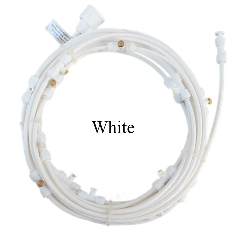 White Outdoor Misting Cooling System 1 Set for Garden Flowers Watering Irrigation Fog Misting spray Lines 6M-18M fog System