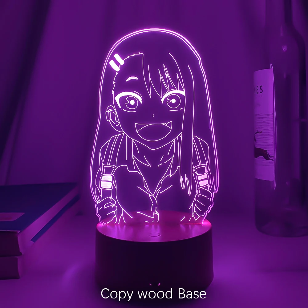 bright night light Manga 3d Lamp Don't Toy with Me Miss Nagatoro for Room Decor RGB Color Changing Night Lights Gift Anime Led Lights Nagatoro motion sensor night light