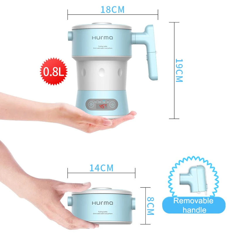2026 Xinmei 800ML Portable Electric Kettle Foldable Coffee Teapot for Home And Travel Kitchen Appliance to Boil Water 6