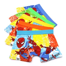1 шт./лот; нижнее белье для маленьких мальчиков; мягкие трусы с рисунком Человека-паука; трусы-боксеры; модные детские трусы из молочного шелка; шорты для мальчиков