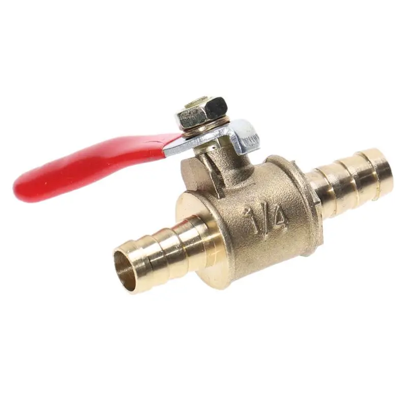 

Hose Barb Inline Brass Water Oil Air Gas Fuel Line Shutoff Ball Valve Pipe