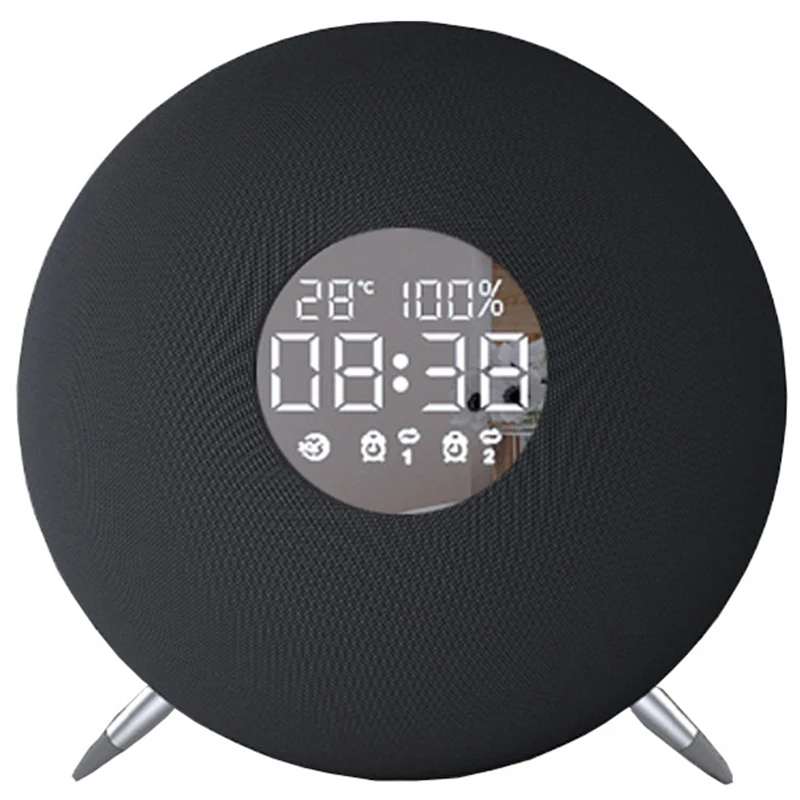 

Alarm Clock with Fm Radio 10W 3600Mah Wireless Bluetooth Speaker Aux Tf Music Player Real-Time Ambient Temperature Display