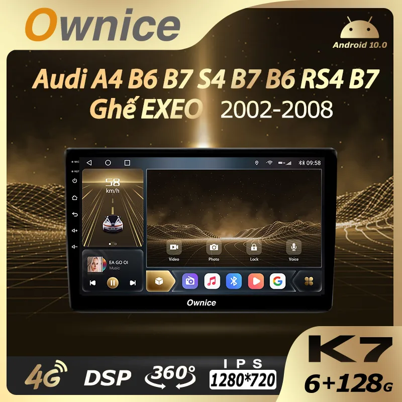 

Ownice DSP Android 10.0 Car Multimedia Player For Audi A4 B6 S4 8E 2002-2007 SEAT EXEO 4G LTE Wifi GPS Radio Head Unit Bluetooth