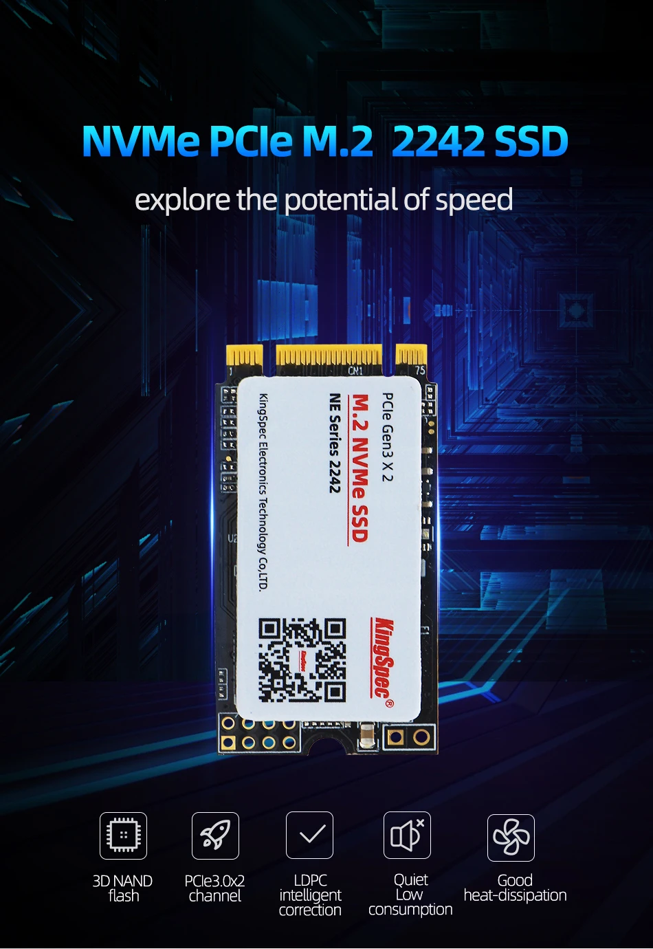 KingSpec 22x42 мм PCI-e сигнал Gen3.0x2 NVMe внутренний M.2 SSD 240 ГБ 256 Гб жесткий диск HD SSD M2 PCIe жесткий диск для ноутбука ПК