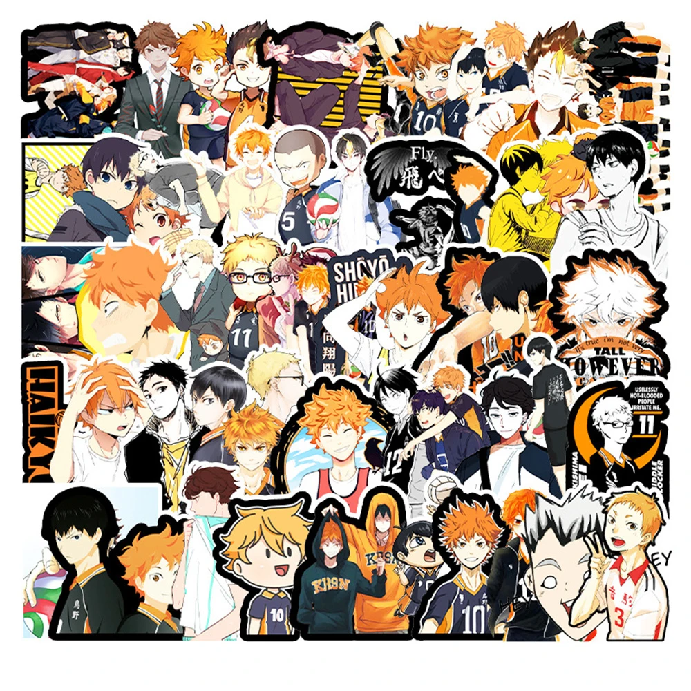 

10/30/50PCS Anime Volleyball Teenager Cartoon Graffiti Sticker Trolley Case Laptop Water Cup Toy Waterproof Sticker Wholesale