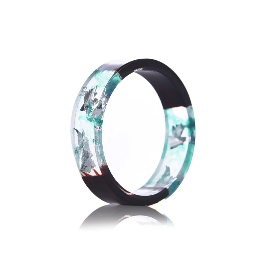 Кольцо ручной работы для Для женщин Для мужчин прозрачный деревянная смола кольцо Винтаж вечерние Клубные ручной работы из сухих цветов эпоксидные кольца Прямая - Цвет основного камня: OR0024