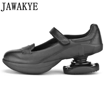 

Strange Spring high Heels shoes for Women PU British runway pumps round toe platform casual shoes zapatos mujer