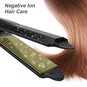 

Portable Styling Comb Ceramic Steam Wet Dry Hair Straightener Electric Instant Heating Temperature Adjustment Easy Apply Salon