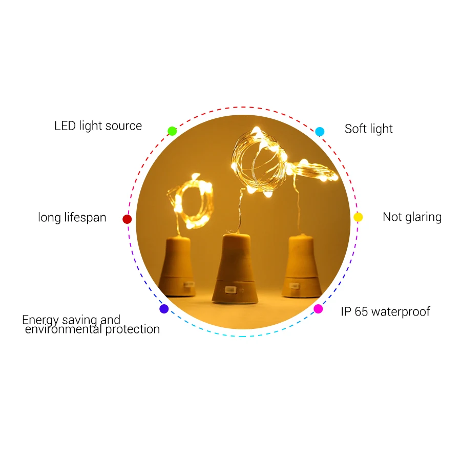 1 м 2 м солнечные светильники в форме винных бутылок пробки со светом Рождественские декоративные сказочные светильники медная проволочная гирлянда светодиодный струнный свет