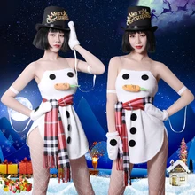 Рождественское платье для ночного клуба, женские вечерние платья снеговика для костюмированной вечеринки, праздничная одежда, костюм для сцены в стиле бар ГОГО, L3031