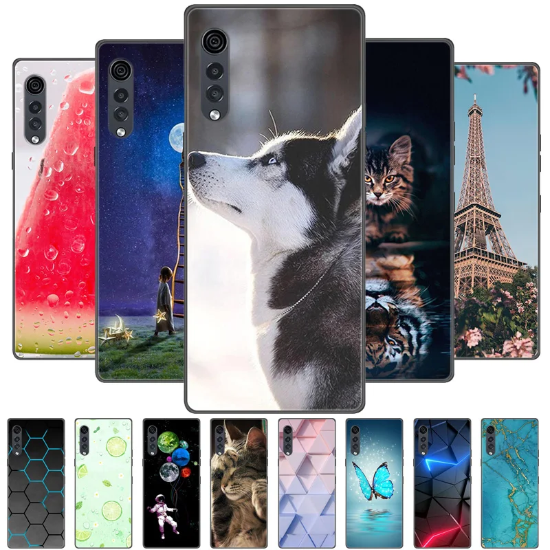 Custodia Per Lg Velvet Silicone Wolf Cover Morbida Per Lg Velvet 5G Custodia Luxury Black Tpu Coque Per Lg Velvet 6.8 "Funda
