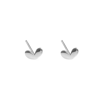 

S925 Sterling Silver Earrings Female Japanese and Korean Sweet and Cute Mini Silver Bean Love Earrings Earrings Accessories