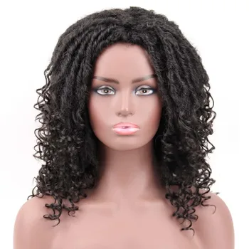 

BlackStar Goddess Faux locs Synthetic Hair Wig Crochet Braid Made Twist Jumbo Dread Goddess Hairstyle Afro Brown Hair for Women