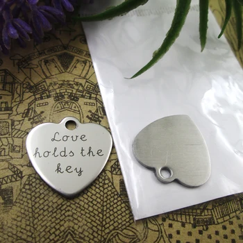 

20pcs--"Love holds the Key"stainless steel charms 5 styles for choosing DIY Charms for necklace bracelets