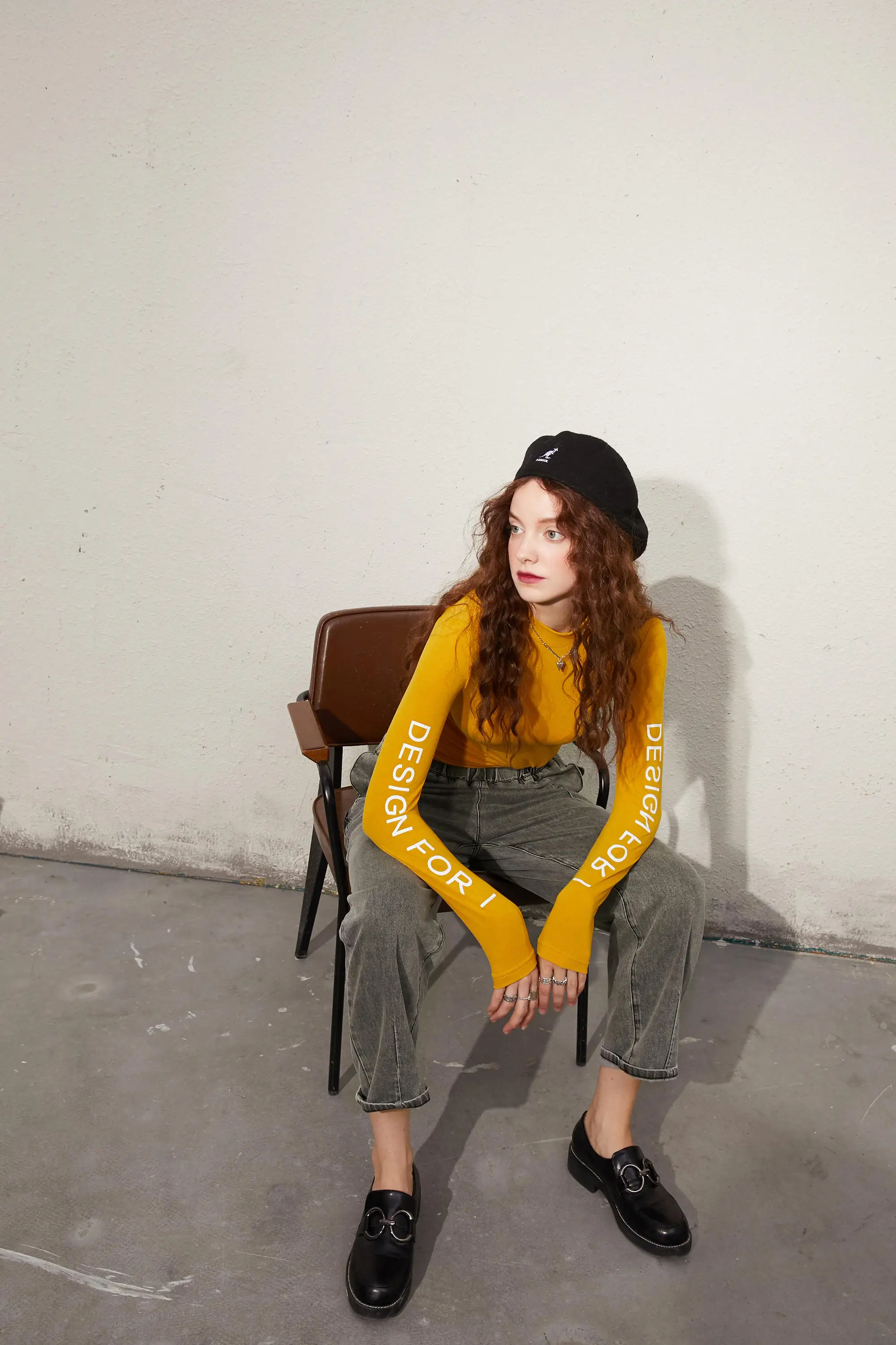 ELFSACK Harajuku Letter Print Casual T-Shirts Slim Women Top,2020 Autumn ELF Full Sleeve Korean Ladeis,Basic Daily Stylish Tops