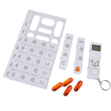 28 сеток контейнер органайзер для хранения умный электронный чехол таймер напоминание диспенсер для таблеток Pill Box будильник Еженедельный светодиодный