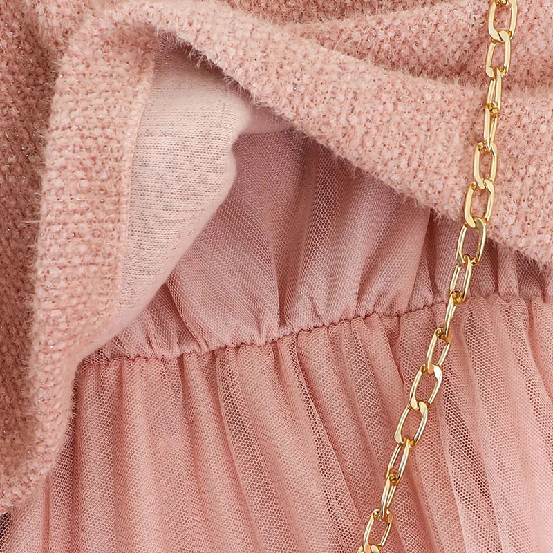 

Sweet Two Pieces Suit Women Knitted Sweater Spring Winter O Neck Sweaters And Spaghetti Strap Dress Set Female Dress