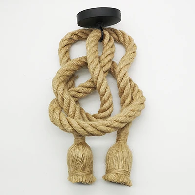 Double Rope Винтажные подвесные светильники E27 Светодиодный одиночный двойной пеньковый Канат Подвесная лампа DIY ретро Лофт подвесной светильник современные светильники Декор для ресторана - Цвет корпуса: Double Rope