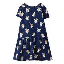 Jumping meter/Пасхальное платье; коллекция года; летнее платье для девочек; повседневные Детские платья для девочек; одежда с вышивкой в виде животных; костюм принцессы; От 2 до 7 лет