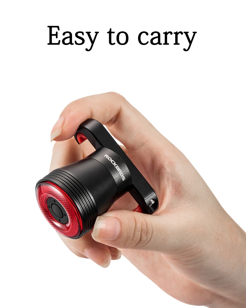 Clearance ROCKBROS Bike IPx6 Waterproof Smart Brake Sensing Light Auto Start/Stop LED Charging Cycling Taillight Bicycle Light Accessories 6