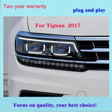 Автомобильный Стайлинг для VW Tiguan фары Tiguan светодиодный фонарь светодиодный DRL Биксеноновые линзы фары дальнего ближнего света парковка