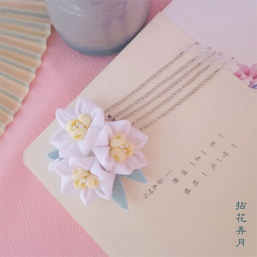 Относится к ancienter hanfu daffodil край волос между японской и ветровой тканью на основе цветов головной убор шпилька - Цвет: to the edge clip