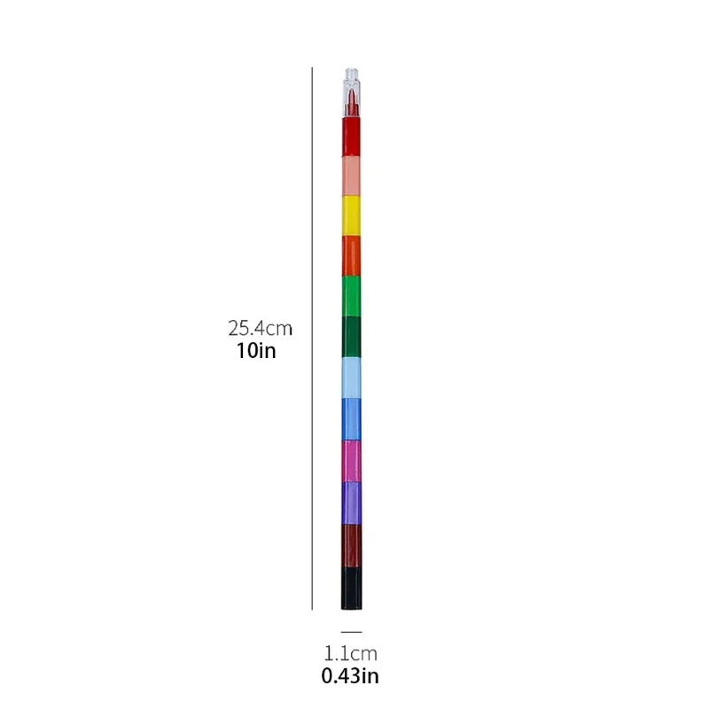 12 Colors Graffiti Crayons Stackable Puzzle Crayon Pens Total Length 10'' Kids Students Coloring Set for Home Xmas Party D5QC