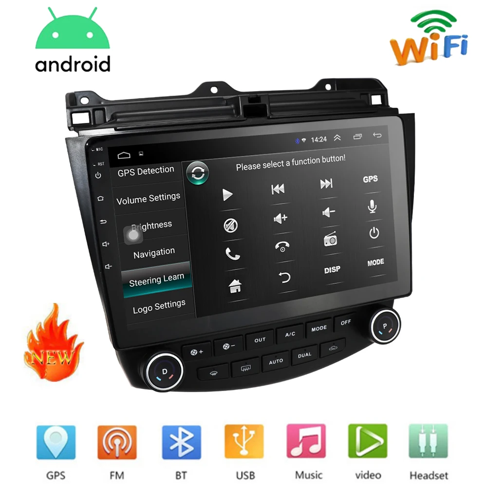 10 1 &quotHD Android Автомобильный мультимедийный плеер для Honda Accord 7 2003-2007 2 din